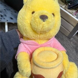 Yellow Plush Bear with Honey Pot